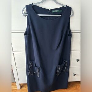 Ralph Lauren 16W navy sheath dress